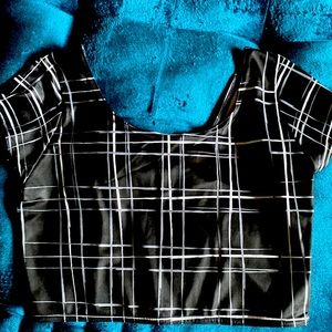 Blackmilk Black and Grey Tartan Crop gently used